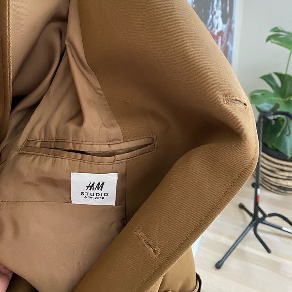 HM STUDIO Collection by Pernille Brown Khaki Belted Heavy Trench Coat - Picture 11 of 12